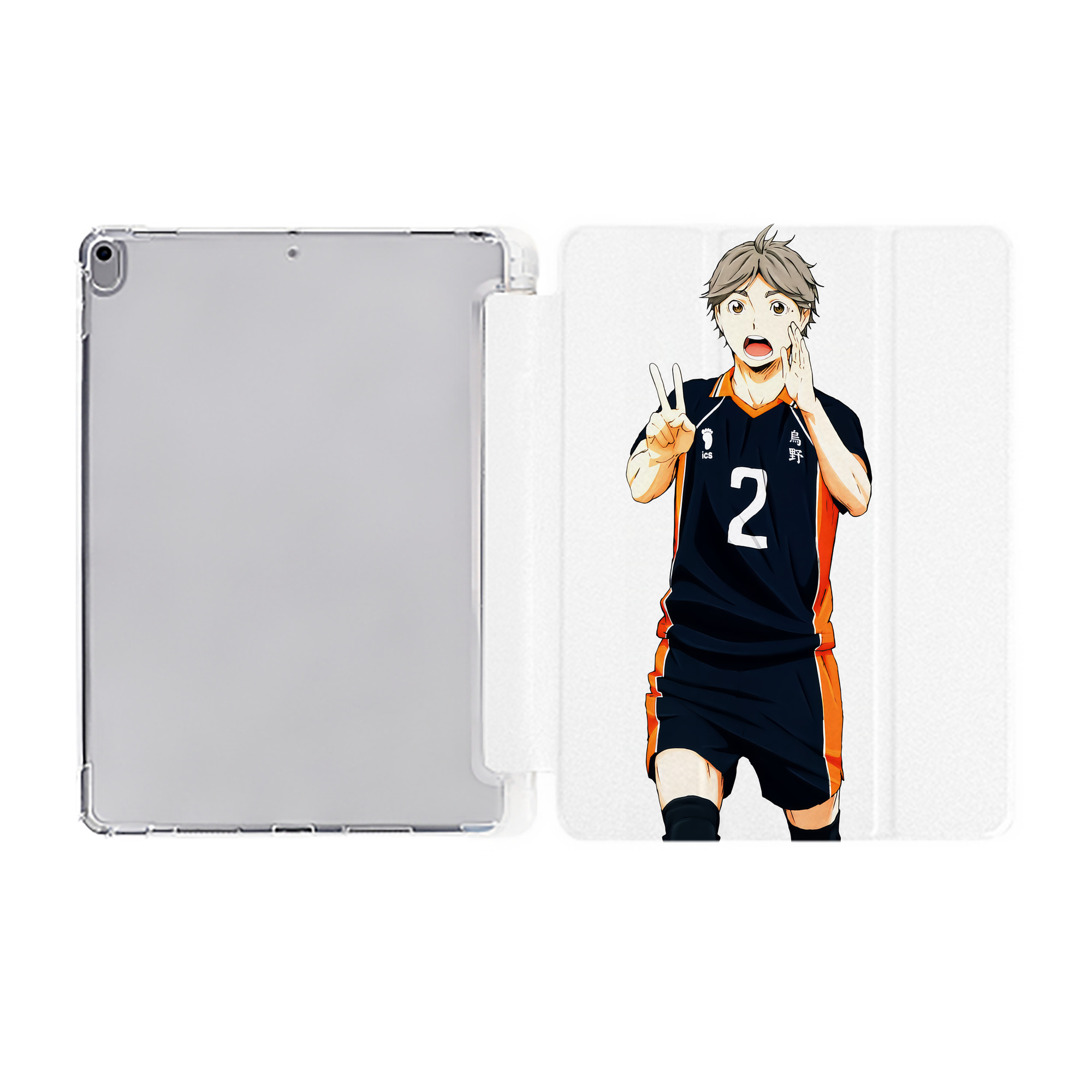 （画像用） ハイキュー!! Haikyu!! IPad ケース ペン収納付き 三つ折りスタンド PUレザー×シリコン 対応機種9.5/10.5/10.9インチ
